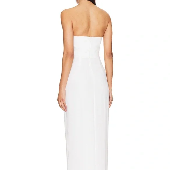 Amanda Uprichard Wolfe White Strapless Slit Gown - Picture 3 of 5